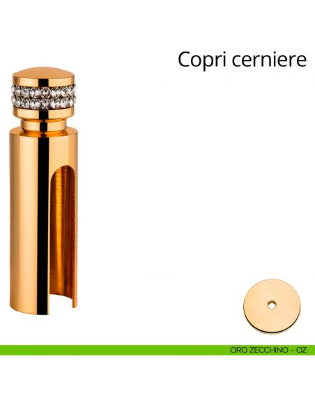 Copricerniera con Swarovski per cerniera anuba diametro 16 mm Linea Calì oro zecchino