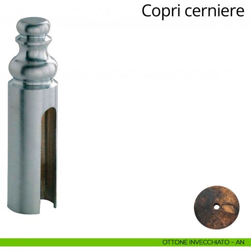 Copricerniera in stile per cerniera anuba diametro 16 mm Linea Calì ottone invecchiato