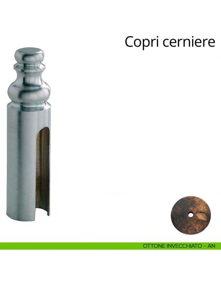 Copricerniera in stile per cerniera anuba diametro 16 mm Linea Calì ottone invecchiato