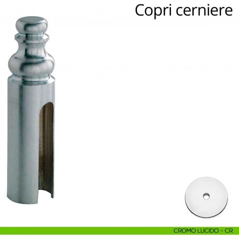 Copricerniera in stile per cerniera anuba diametro 16 mm Linea Calì cromo lucido