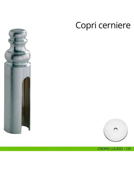 Copricerniera in stile per cerniera anuba diametro 16 mm Linea Calì cromo lucido