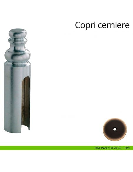 Copricerniera in stile per cerniera anuba diametro 16 mm Linea Calì bronzo opaco