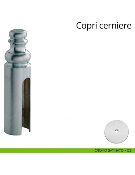 Copricerniera in stile per cerniera anuba diametro 16 mm Linea Calì cromo satinato