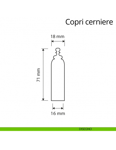 Copricerniera in stile per cerniera anuba diametro 16 mm Linea Calì disegno