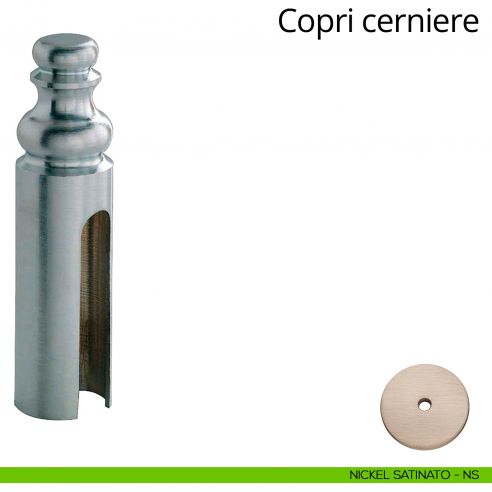 Copricerniera in stile per cerniera anuba diametro 16 mm Linea Calì nichel satinato