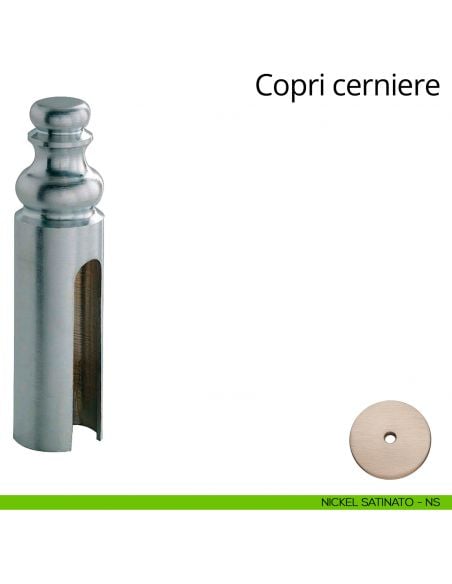 Copricerniera in stile per cerniera anuba diametro 16 mm Linea Calì nichel satinato