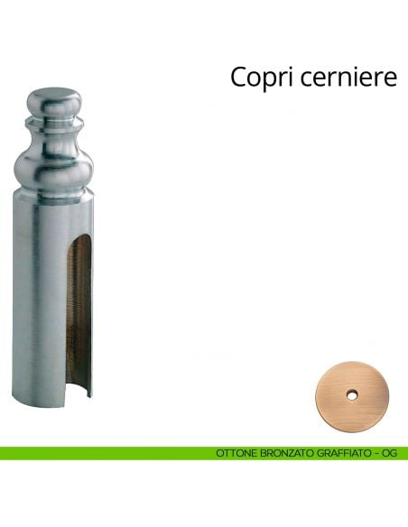 Copricerniera in stile per cerniera anuba diametro 16 mm Linea Calì ottone bronzato graffiato