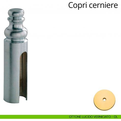 Copricerniera in stile per cerniera anuba diametro 16 mm Linea Calì ottone lucido verniciato