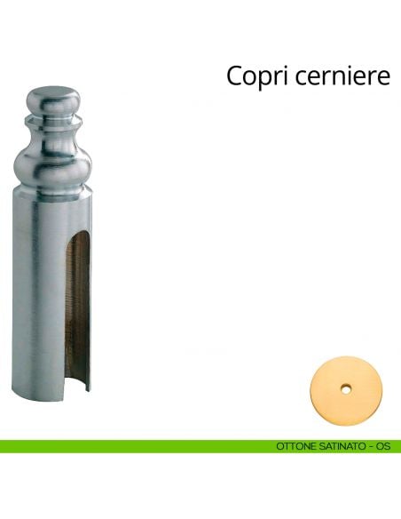 Copricerniera in stile per cerniera anuba diametro 16 mm Linea Calì ottone satinato