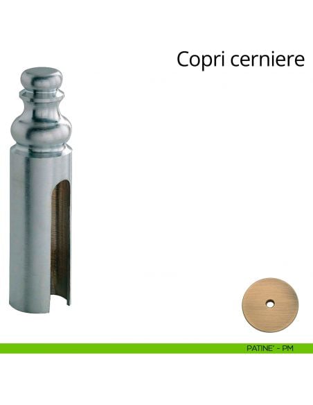 Copricerniera in stile per cerniera anuba diametro 16 mm Linea Calì patinè
