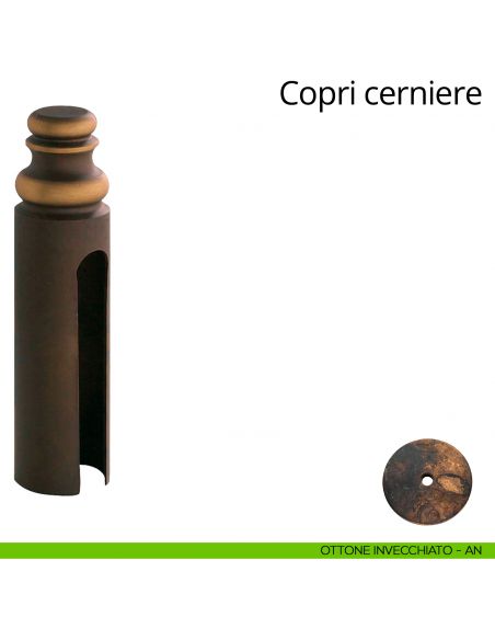 Copricerniera in stile per cerniera anuba diametro 20 mm Linea Calì ottone invecchiato