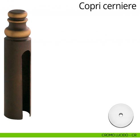 Copricerniera in stile per cerniera anuba diametro 20 mm Linea Calì cromo lucido