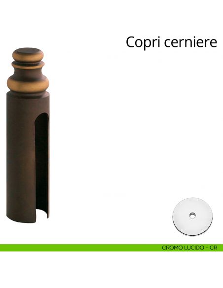 Copricerniera in stile per cerniera anuba diametro 20 mm Linea Calì cromo lucido