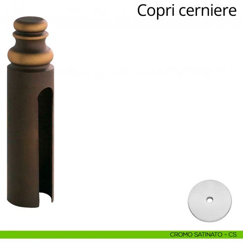 Copricerniera in stile per cerniera anuba diametro 20 mm Linea Calì cromo satinato