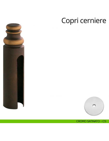 Copricerniera in stile per cerniera anuba diametro 20 mm Linea Calì cromo satinato