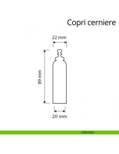 Copricerniera in stile per cerniera anuba diametro 20 mm Linea Calì disegno
