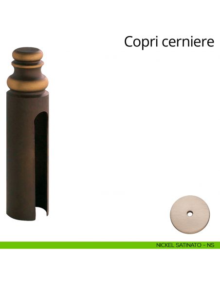 Copricerniera in stile per cerniera anuba diametro 20 mm Linea Calì nichel satinato