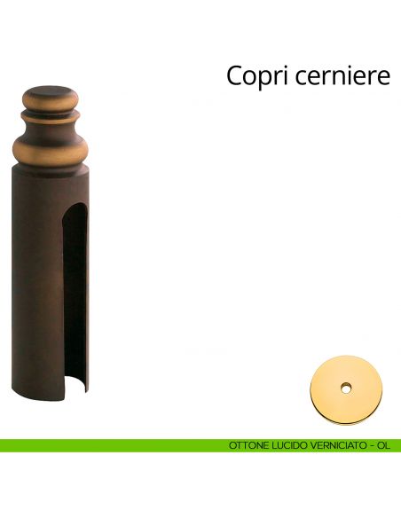 Copricerniera in stile per cerniera anuba diametro 20 mm Linea Calì ottone lucido verniciato