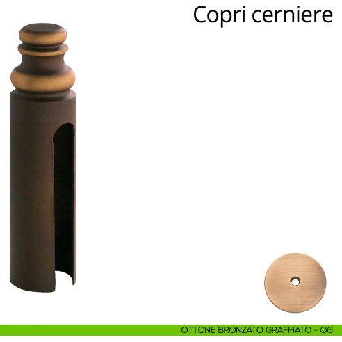 Copricerniera in stile per cerniera anuba diametro 20 mm Linea Calì ottone bronzato graffiato
