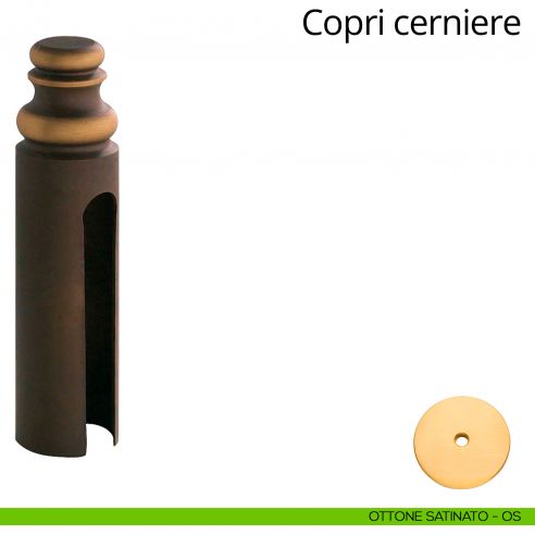Copricerniera in stile per cerniera anuba diametro 20 mm Linea Calì ottone satinato