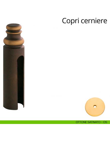 Copricerniera in stile per cerniera anuba diametro 20 mm Linea Calì ottone satinato