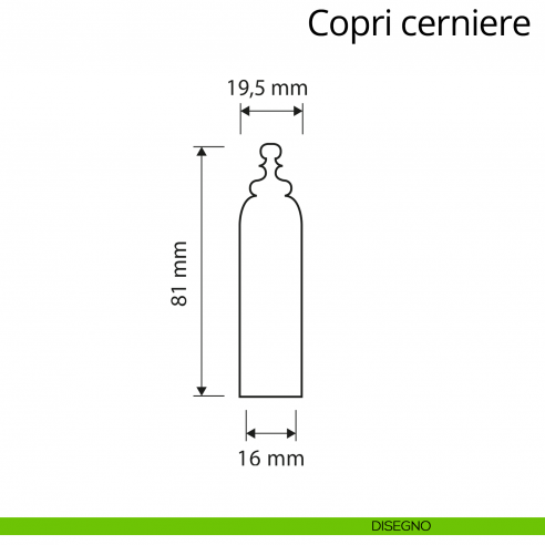 Copricerniera Vintage per cerniera anuba diametro 16 mm Linea Calì disegno