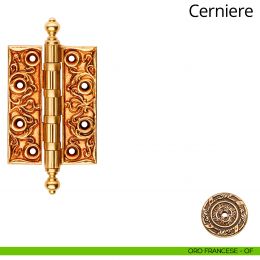Cerniera classica barocca in ottone per porta Linea Calì misura 102x76 mm 2