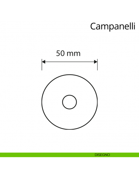 Campanello classico tondo in ottone per porta Linea Calì disegno