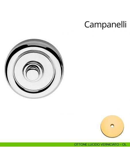 Campanello classico tondo in ottone per porta Linea Calì ottone lucido verniciato