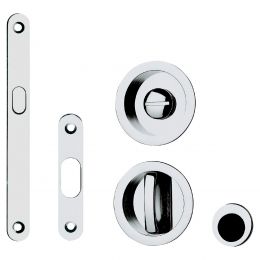 Kit maniglia incasso tonda con nottolino, taglio vite, maniglia di trascinamento e serratura Linea Calì