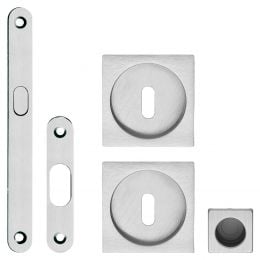 Kit maniglia incasso quadrata foro chiave con maniglia di trascinamento, serratura e chiave Zincral Linea Calì