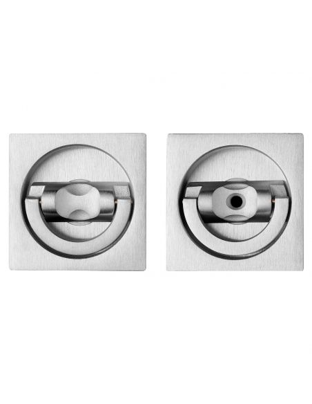 Kit maniglia incasso quadrata con doppio anello attivo-attivo Zincral Linea Calì