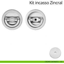 Kit maniglia incasso tonda con doppio anello attivo-attivo Zincral Linea Calì 2