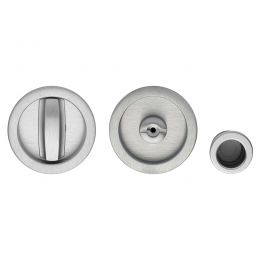 Kit maniglia incasso tonda con nottolino, taglio vite e maniglia di trascinamento Zincral Linea Calì.