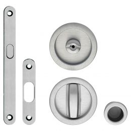 Kit maniglia incasso tonda con nottolino, taglio vite, maniglia di trascinamento e serratura Zincral Linea Calì