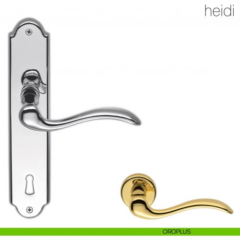 Maniglia con placca per porta Heidi Colombo Design - oroplus - foro patent