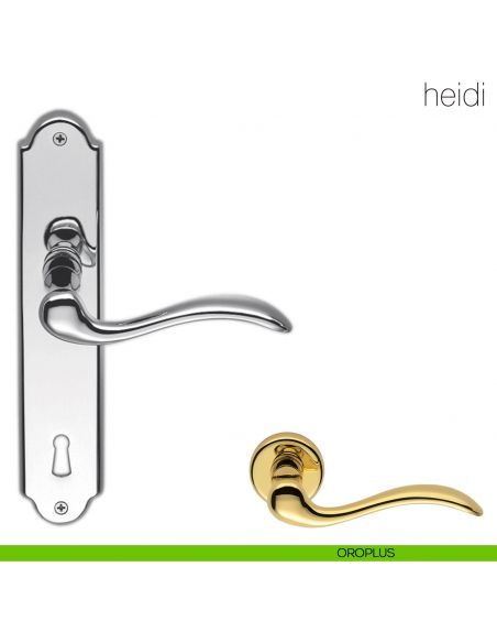 Maniglia con placca per porta Heidi Colombo Design - oroplus - foro patent