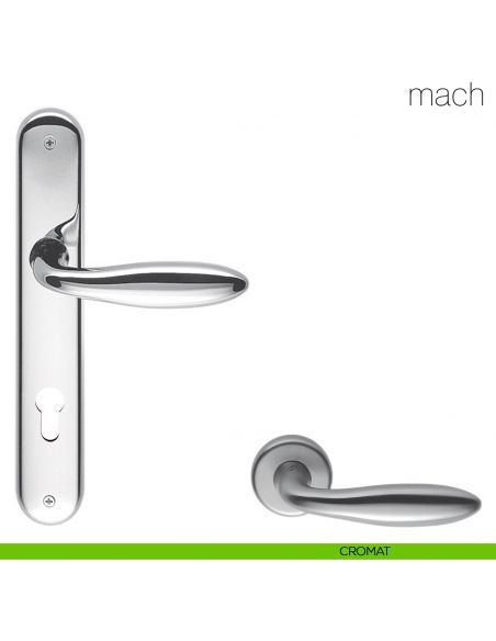 Maniglia con placca per porta Mach Colombo Design - cromat - foro yale