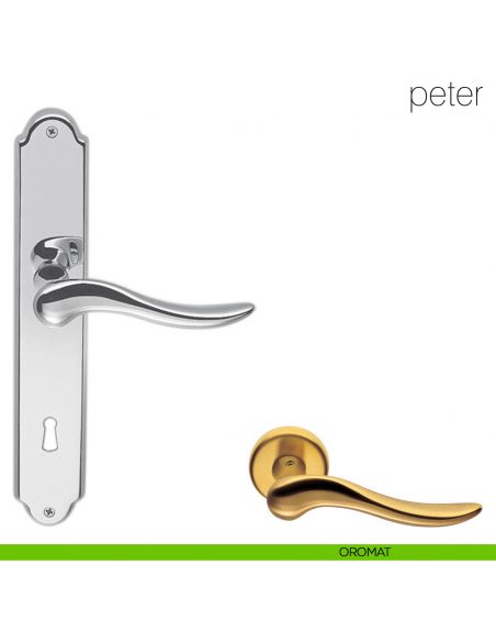 Maniglia con placca per porta Peter Colombo Design - oromat - foro patent