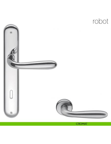 Maniglia con placca per porta Robot Colombo Design - cromat - foro patent