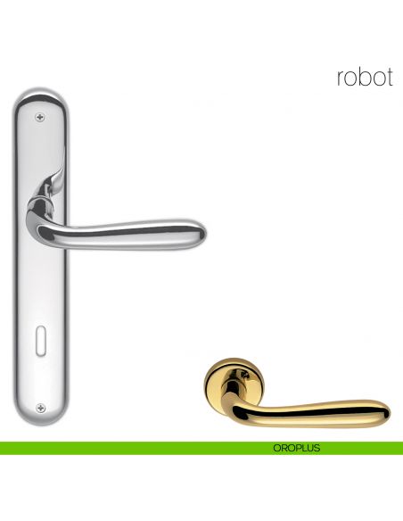 Maniglia con placca per porta Robot Colombo Design - oroplus - foro patent