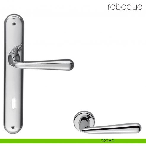 Maniglia con placca per porta Robodue Colombo Design - cromo - foro patent