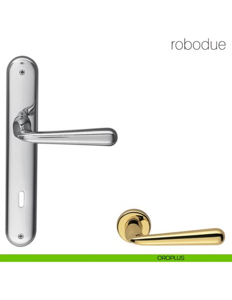 Maniglia con placca per porta Robodue Colombo Design - oroplus - foro patent