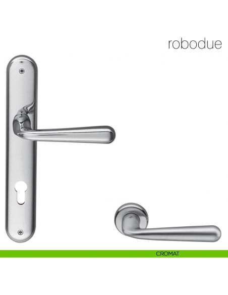 Maniglia con placca per porta Robodue Colombo Design - cromat - foro yale
