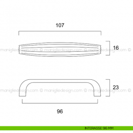 Maniglia anticata per mobile Metal Style MG3898 2
