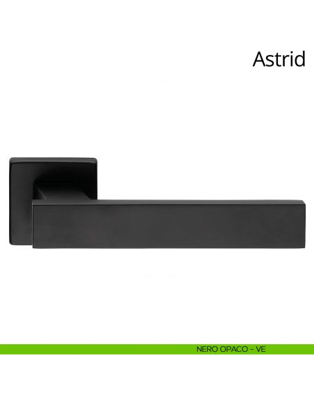 Maniglia per porta interna Astrid Ital Linea rosetta quadrata nero opaco