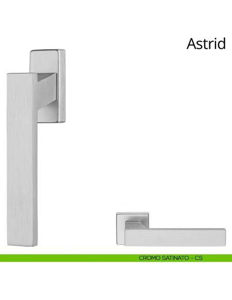 Maniglia per finestra martellina DK Astrid Ital Linea cromo satinato