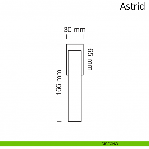 Maniglia per finestra martellina DK Astrid Ital Linea disegno