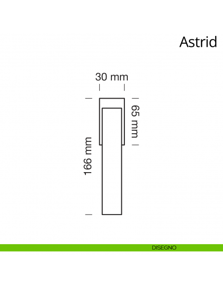 Maniglia per finestra martellina DK Astrid Ital Linea disegno