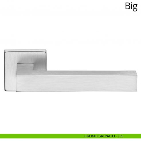 Maniglia per porta interna Big Ital Linea rosetta quadrata cromo satinato